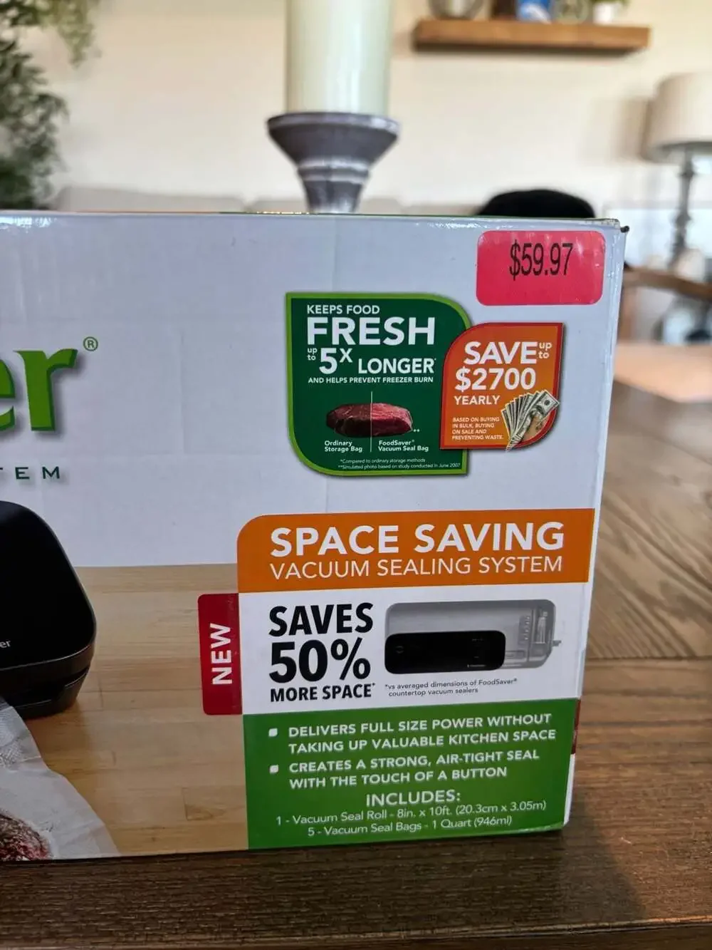 FoodSaver VS1120 Space Saving Vacuum Sealing System Black